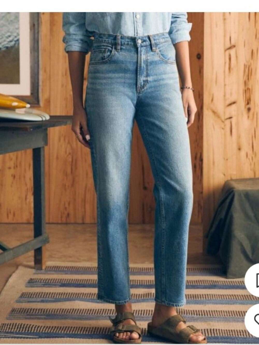 Faherty Slim Straight Leg Jeans Organic Cotton Feel Good Denim
